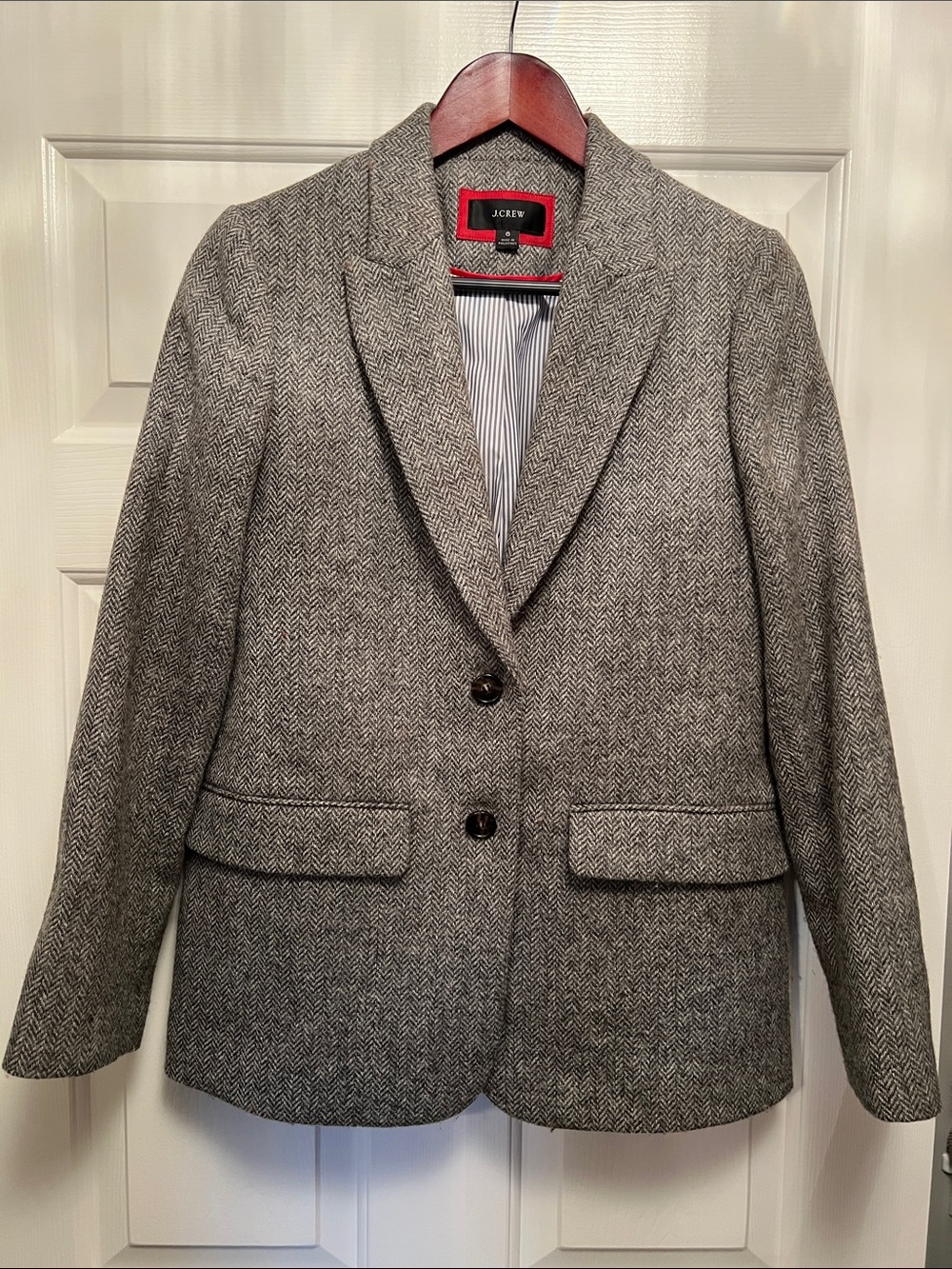 J. Crew Women's Gray Herringbone Blazer